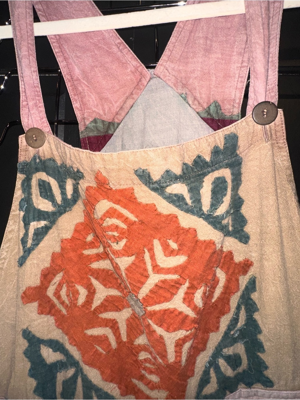 Sacred Threads Patchwork Printed Multicolor Overalls - Picture 4 of 10